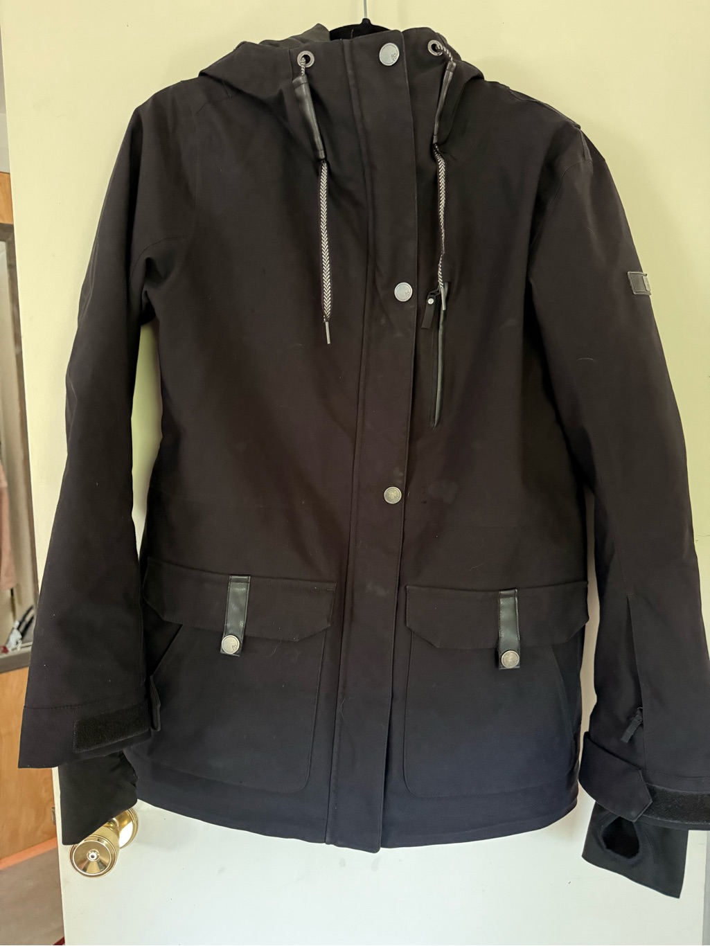 Roxy Black Hooded Ski Snow Jacket